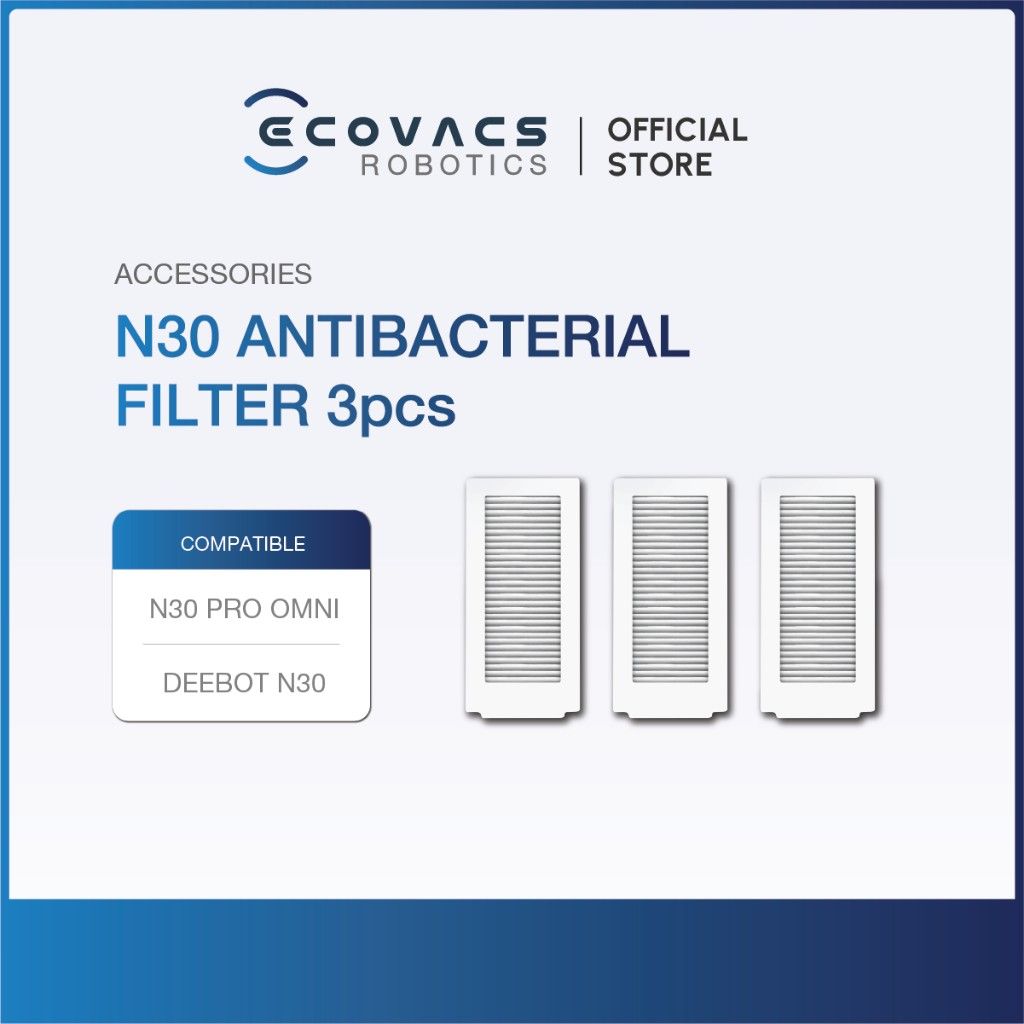ECOVACS Standaard vervangingsset voor Deebot N30 PRO OMNI/N30 OMNI/N20e PLUS /N20e robotstofzuiger, 1 anti-klitborstel, 2 zijborstels, 3 antibacteriële filters