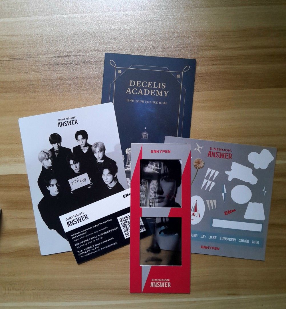 ENHYPEN Dimension: Answer Album (Category: K-Wave Merchandise) located in Lambunao. Submitted by halupe (Listing ID 1408520274, Image 3). Description: -has (super) minimal flaws because of storage. -buyer will shoulder the sf -will give freebies (unofficial photocards + book) -price is slightly negotiable -may pinunit po ako na one page sa photobook for journalling purposes (picture attached above) ✉️ dm me for more inquiries!.