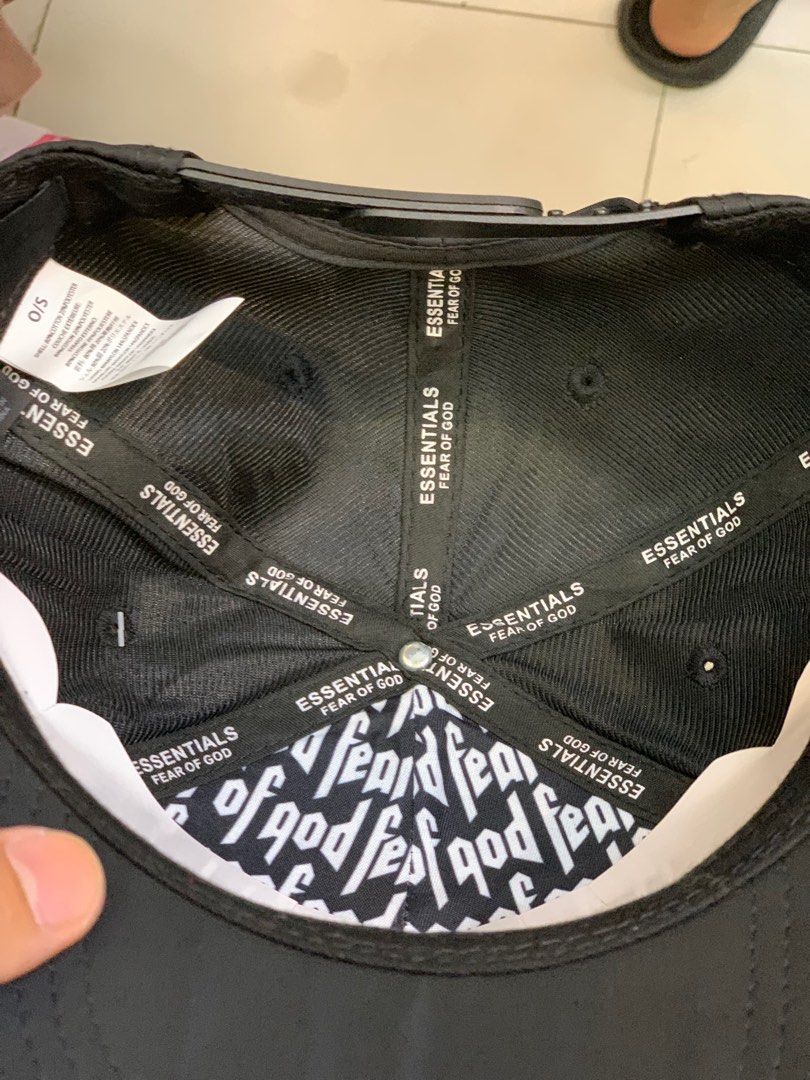 FEAR OF GOD ESSENTIALS CAP (Category: Strollers) located in Manila. Submitted by scarlett_hope (Listing ID 1408637589, Image 2). Description: 1 SIZE FITS ALL CONDITION: BNEW COLOR RATE: 10/10 MOP: GCASH (PAYMENT FIRST) COURIER: J&T OR LALAMOVE ( NO TO PA-ABONO SA RIDER ) .