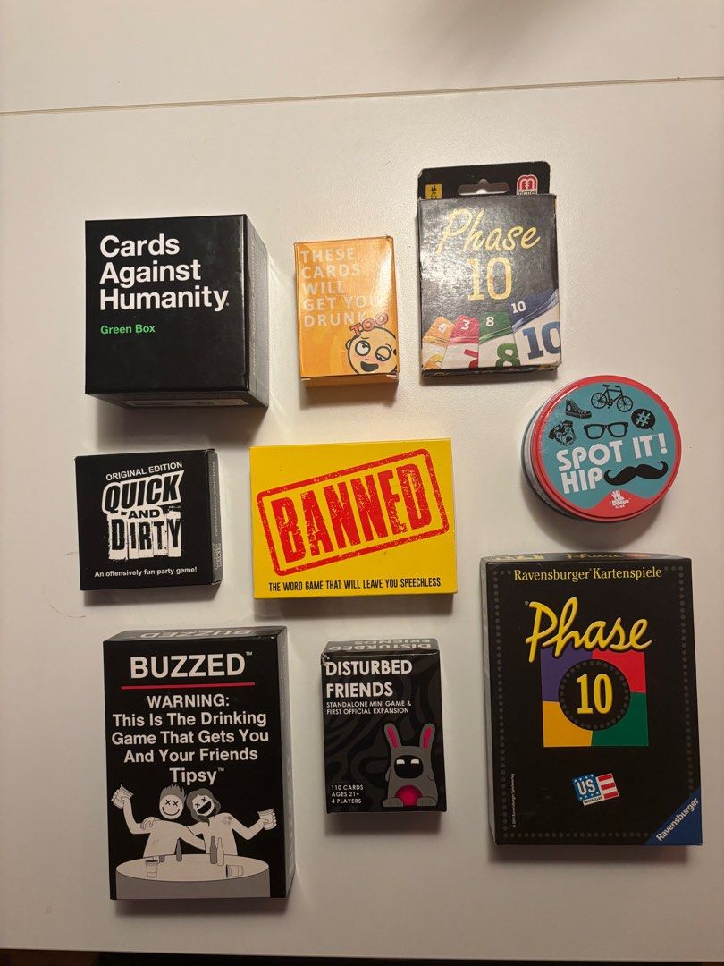Games Cards Against Humanity, Phase 10, and More (Category: Board Games & Puzzles) located in Manila. Submitted by ahamburger (Listing ID 1408602331, Image 1). Description: Please message for inquiry on different games .