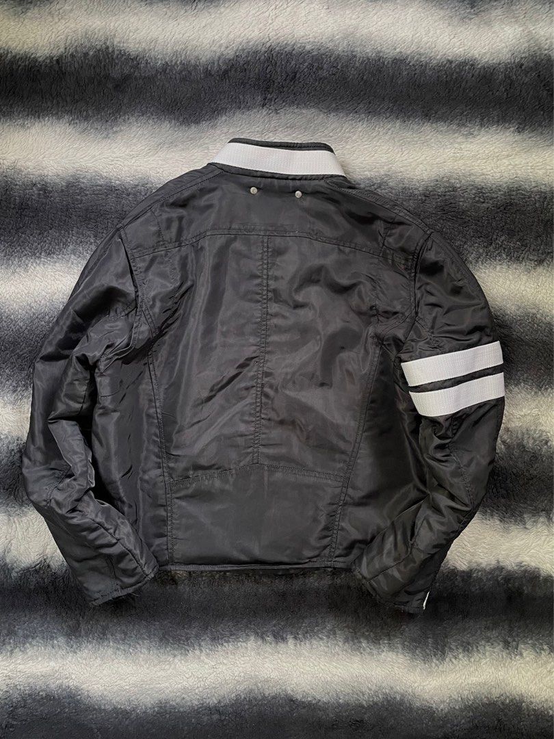 Gavin Cafe Racer Nylon Jacket (Category: Coats, Jackets and Outerwear) located in Batangas. Submitted by memento___ (Listing ID 1408668204, Image 3). Description: Size on tag: M Length: 22.2” Pit to pit: 21” tapers to 19” Shoulder: 18” Sleeve Length: 22” Flaw/s: scratches 1800 PHP.