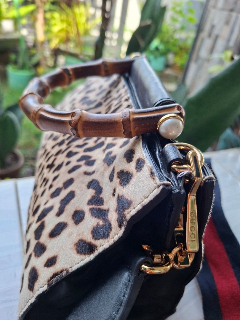 Gucci Bamboo leopard top handle (Category: Luxury Bags & Wallets) located in Santa Maria. Submitted by mikavillaflor4 (Listing ID 1408658130, Image 2). Description: authentic details posted ukay source bamboo top handle.