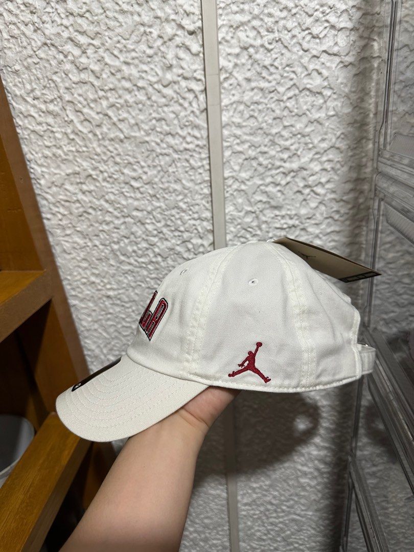Jordan Manila Club Cap (Category: Caps & Hats) located in Mandaluyong City. Submitted by lmrp3 (Listing ID 1408582328, Image 2). Description: - Jordan Club Cap - Features "MANILA" embroidery - Color: White cap with red embroidery - Size: Adult S/M - Design: Curved brim, adjustable strap - Jordan logo on the side Brand new with tag.