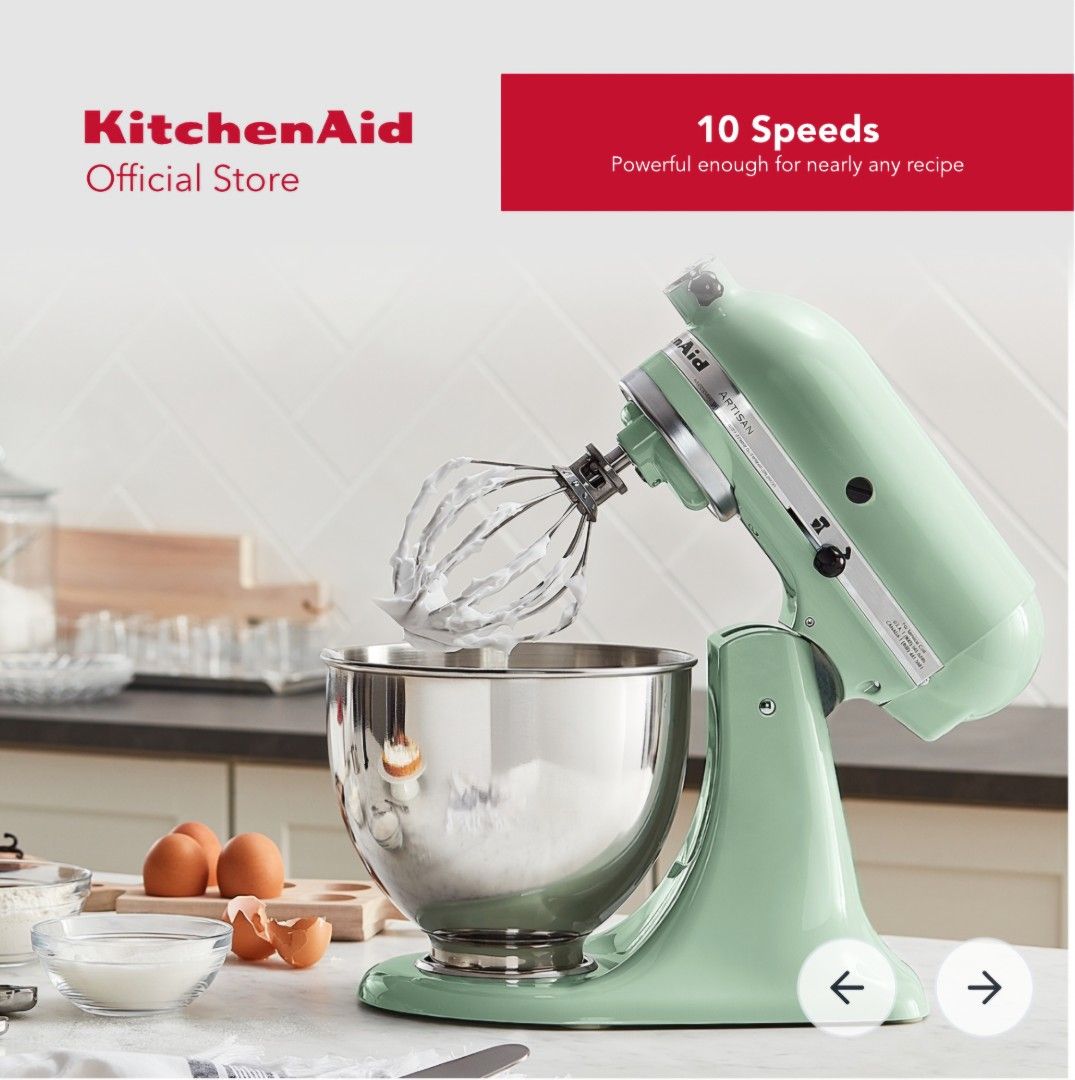 kitchen aid 4.8L artisan model 5Q pistachio (Category: Hand & Stand Mixers) located in Quezon City. Submitted by krista_closet (Listing ID 1408532947, Image 3). Description: brand new with box.