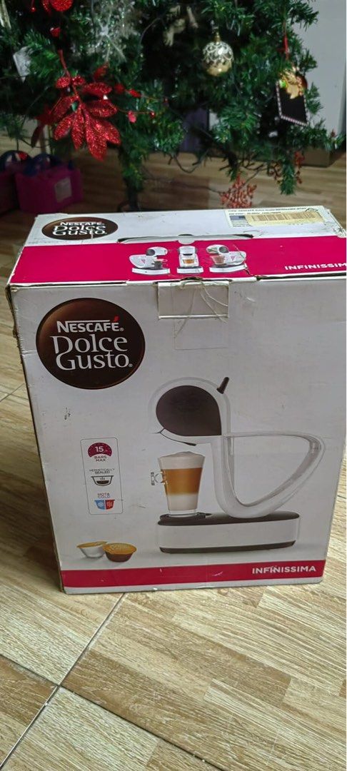 Nescafe Dolce Gusto Infinissima Coffee Machine (Category: Coffee Machines & Makers) located in Taytay. Submitted by mikz_1303 (Listing ID 1408637751, Image 3). Description: Nescafe Dolce Gusto Infinissima by Breville Almost New 220v Complete 15bars max 1.2L Pick up in Taytay 3800.