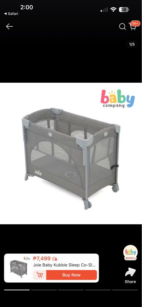 Preloved Joie Kubbie Co-Sleeper Crib with Tiny Winks Mattress (Category: Cots & Cribs) located in Manila. Submitted by carlypots (Listing ID 1408551975, Image 2). Description: SRP of Co-Sleeper is 7,499 Selling for 3,000 negotiable Mattress not included Lightly used but havent been washed.