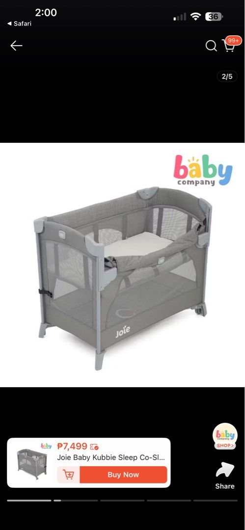 Preloved Joie Kubbie Co-Sleeper Crib with Tiny Winks Mattress (Category: Cots & Cribs) located in Manila. Submitted by carlypots (Listing ID 1408551975, Image 1). Description: SRP of Co-Sleeper is 7,499 Selling for 3,000 negotiable Mattress not included Lightly used but havent been washed.