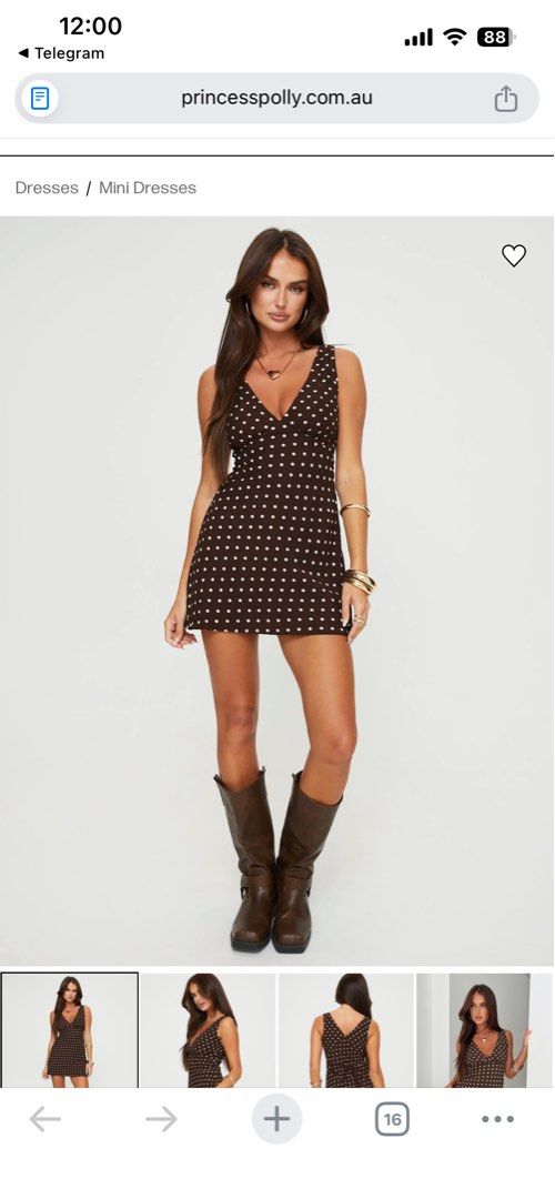 Princess Polly Nellie mini brown polkadot dress, Women's Fashion, Dresses &  Sets, Dresses on Carousell