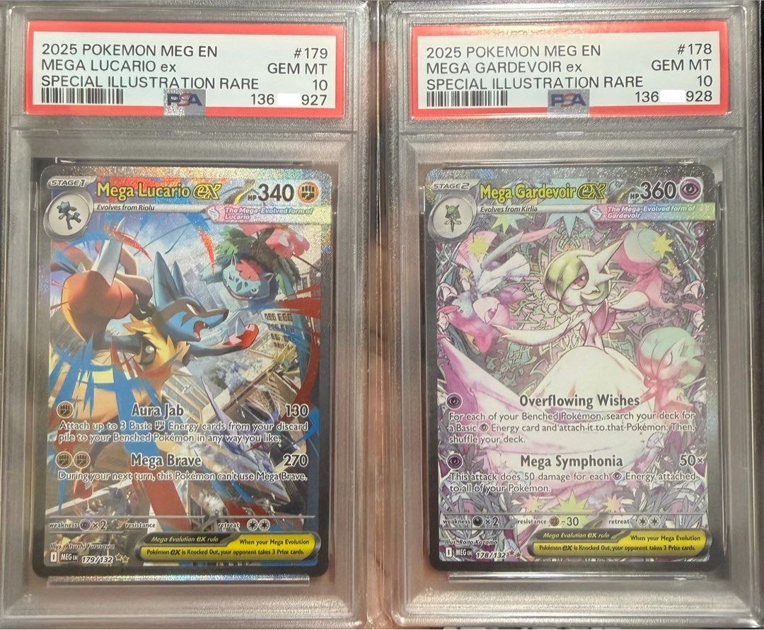 PSA 10 Pokemon Mega Lucario & Gardevoir EX Special Illustration Rare ...