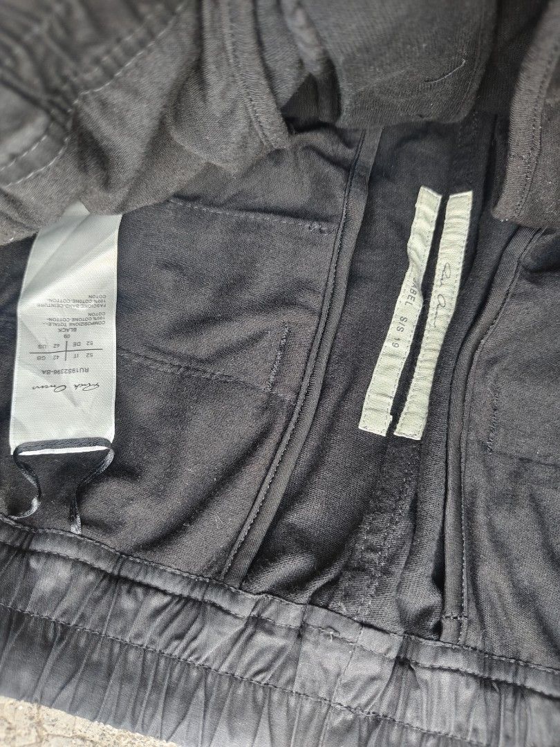 Rick Owens Babel S/S 19 Track Pants (Category: Joggers) located in Manila. Submitted by lux.mnl (Listing ID 1408522432, Image 2). Description: - Rick Owens track pants - Size: S/19 - Color: Black with white side stripes - Features: Drawstring waist, two pockets - Collection: Babel S/S 19 700 plus sf .