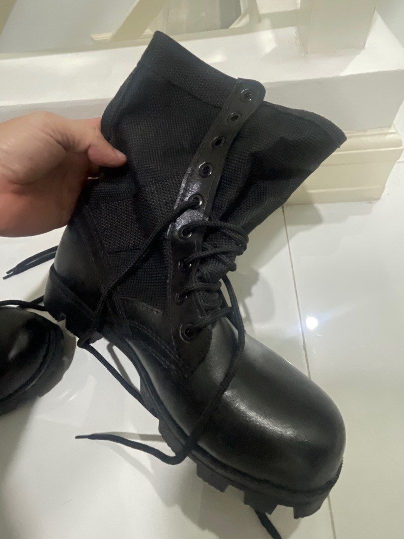 ROTC/CAT combat bootse (Category: Boots) located in Marikina City. Submitted by quickbird.6e17d1 (Listing ID 1325814879, Image 2). Description: Unused and only fitted Last price already. Bought in for ₱700 .