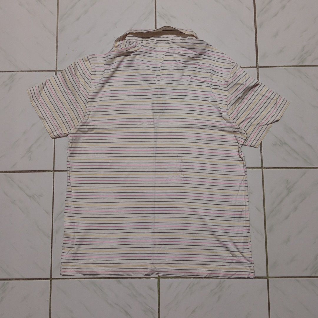 Stripe Polo Shirt (Category: Tshirts & Polo Shirts ) located in San Jose. Submitted by holi2k (Listing ID 1408599054, Image 2). Description: White Stripe Polo Shirt Width-22 Length-27 Issue: Di ko alam kung design s'ya (check last slide).