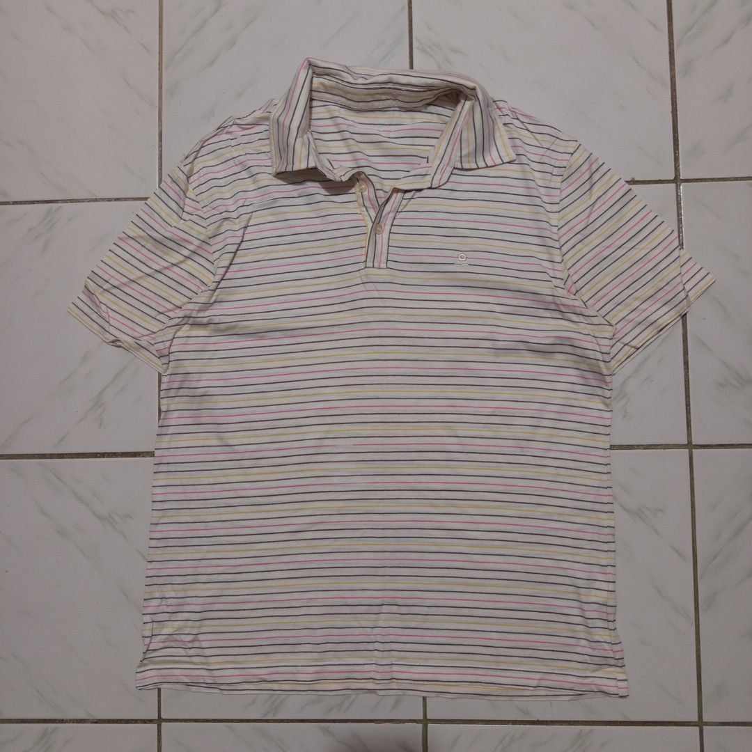 Stripe Polo Shirt (Category: Tshirts & Polo Shirts ) located in San Jose. Submitted by holi2k (Listing ID 1408599054, Image 1). Description: White Stripe Polo Shirt Width-22 Length-27 Issue: Di ko alam kung design s'ya (check last slide).