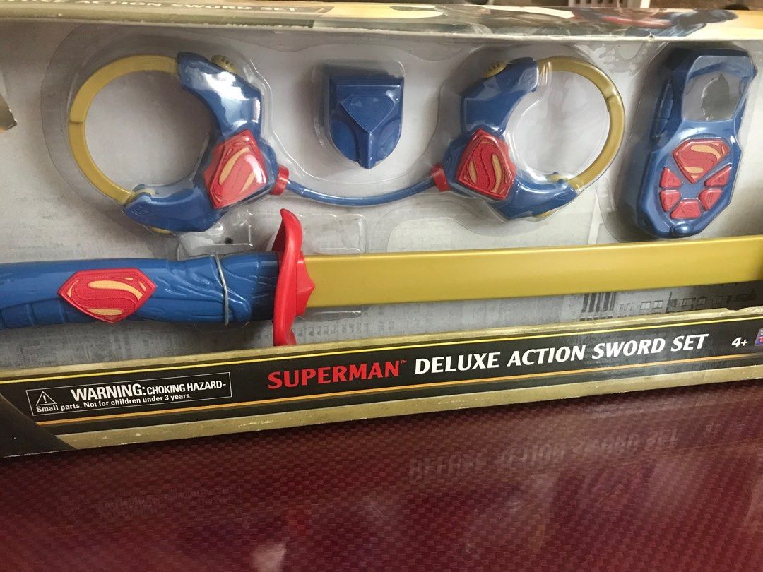 Superman Deluxe Sword Set (Category: Action & Battle Toys) located in Quezon City. Submitted by regiegeorg77224 (Listing ID 1408604542, Image 2). Description: Collectors Item (Discontinued Toy) Thinkway Toys From Batman vs Superman Movie QC area.