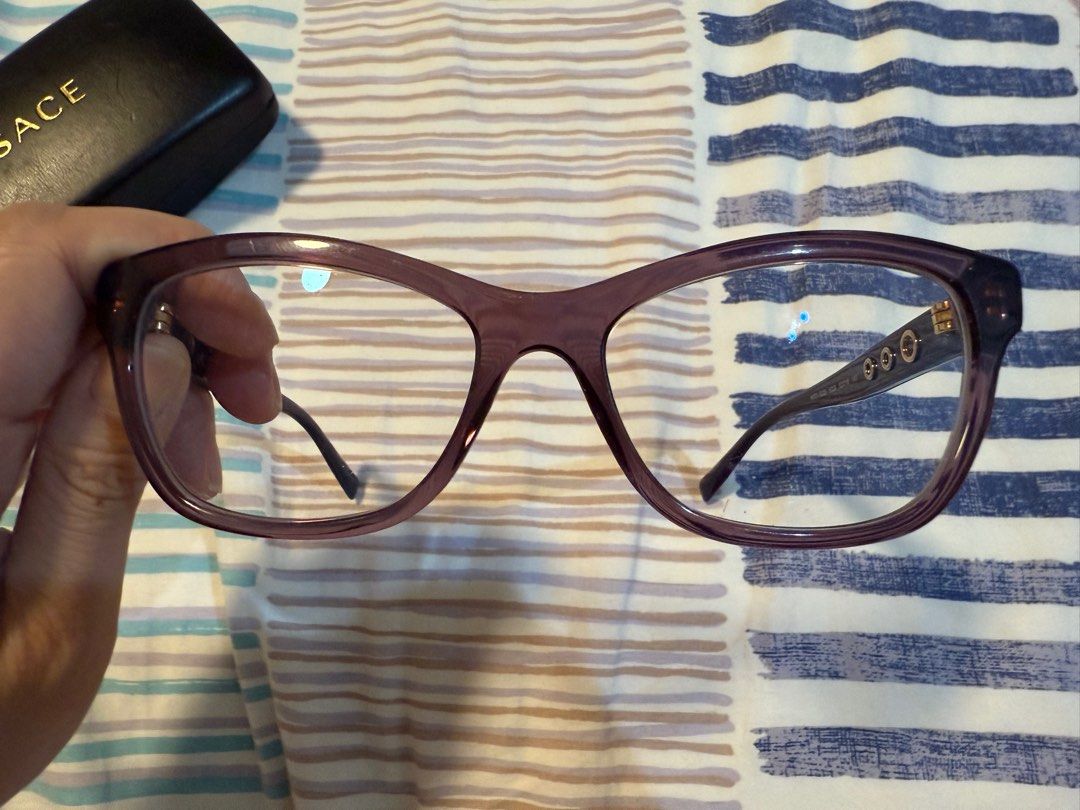 Versace optical Eyeglasses with Case (Category: Luxury Accessories) located in Makati City. Submitted by decluttering_28 (Listing ID 1408518723, Image 2). Description: Used twice Can change lens grade Bougt in vision express.