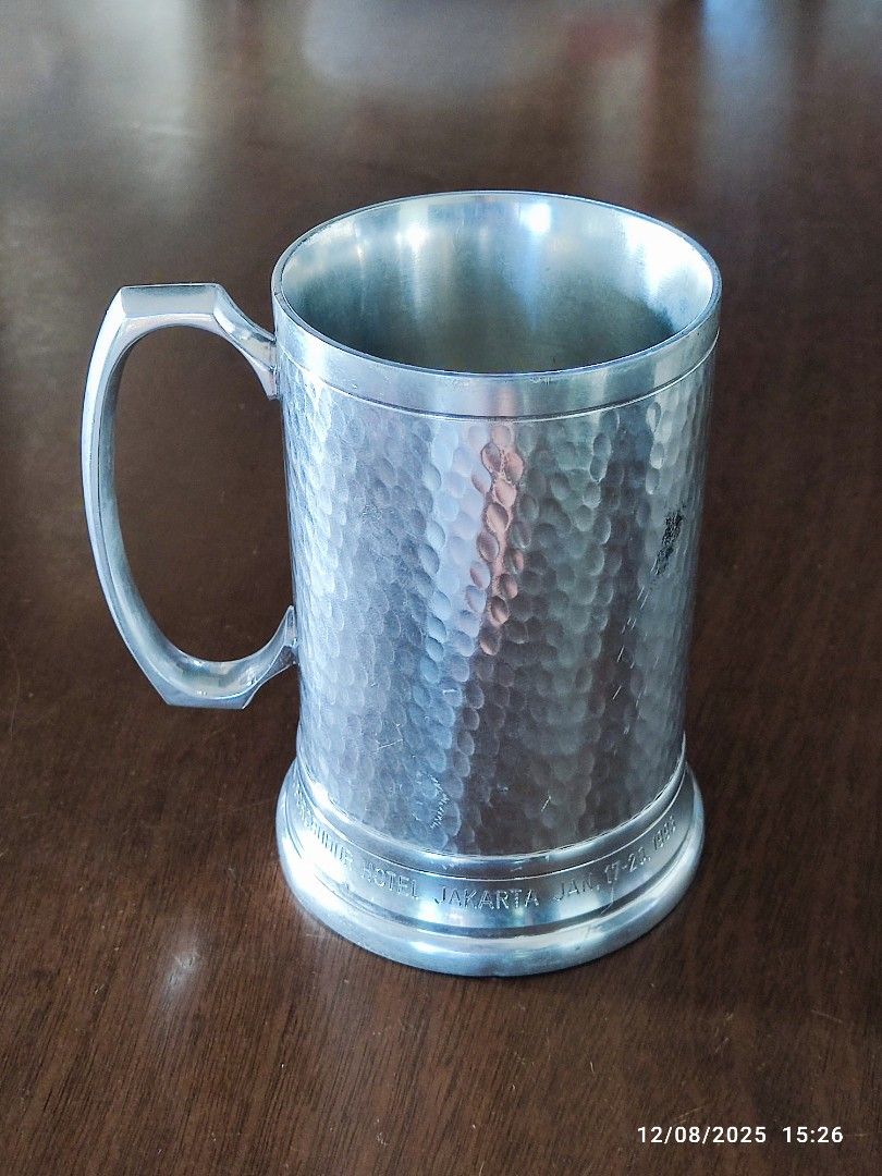 Vintage Indonesian Pewter Mug (Category: Coffee & Tea Tableware) located in Tagum. Submitted by cs1907 (Listing ID 1408570268, Image 3). Description: -with dents, scrat hes and metal dirt. -the looks is still very nice -can be repurposed as pen holder -heavy 620 grams.