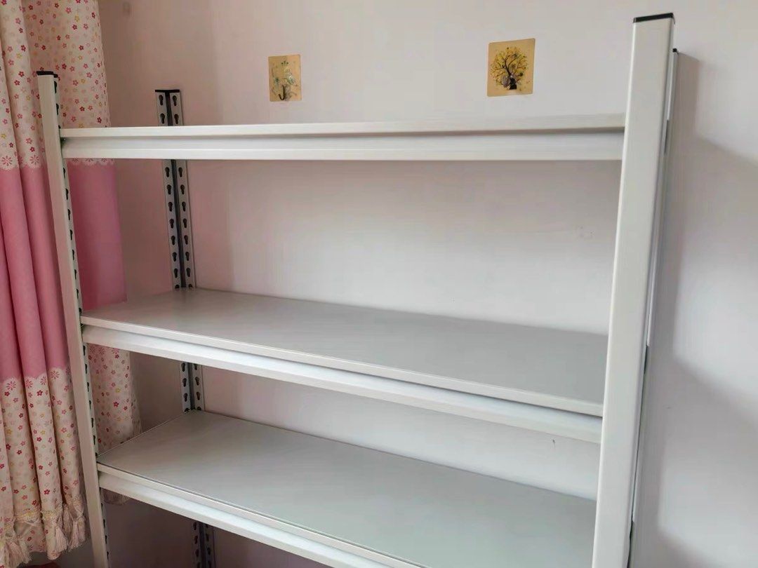White Metal Shelving Unit - 4 Tier, Furniture & Home Living, Furniture ...
