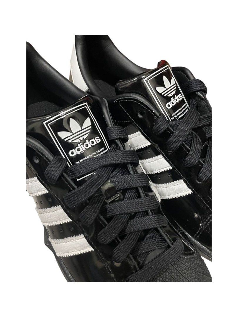 Adidas Superstar Patent Leather Black, Men's Fashion, Footwear, Sneakers on  Carousell