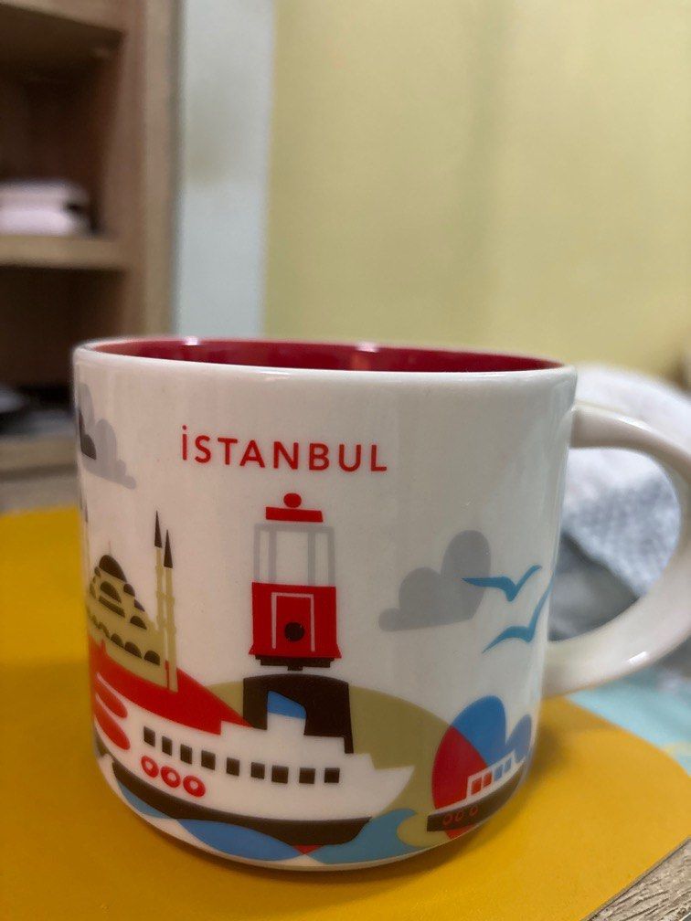 AUTHENTIC Starbucks Istanbul Mug YAH (Category: Coffee & Tea Tableware) located in Quezon City. Submitted by luxgoals (Listing ID 1408719967, Image 1). Description: - Starbucks Istanbul mug - White exterior, red interior - Features Istanbul landmarks - With handle - Perfect for collectors.