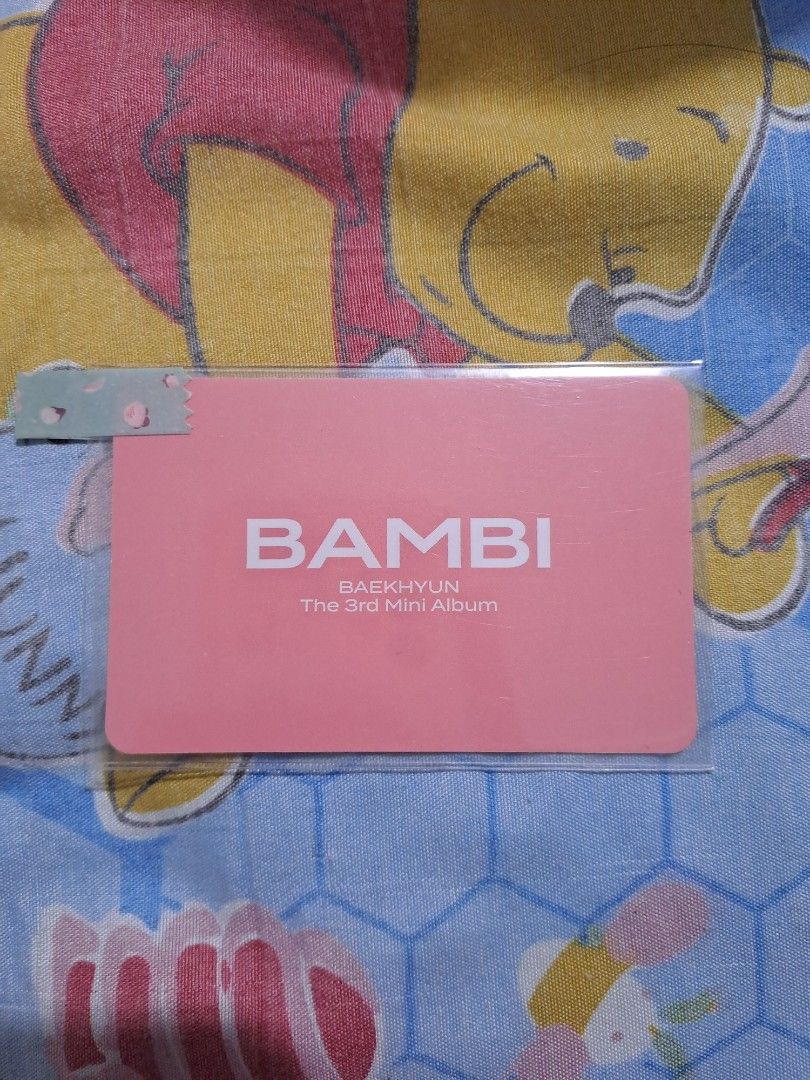 EXO Baekhyun Bambi Photocard (Category: K-Wave Merchandise) located in Manila. Submitted by sunarinnie_ (Listing ID 1408819861, Image 2). Description: - has few scratches - includes top loader - payo only - mop: gcash - mod: j&t, lalamove (sf will be shouldered by buyer).