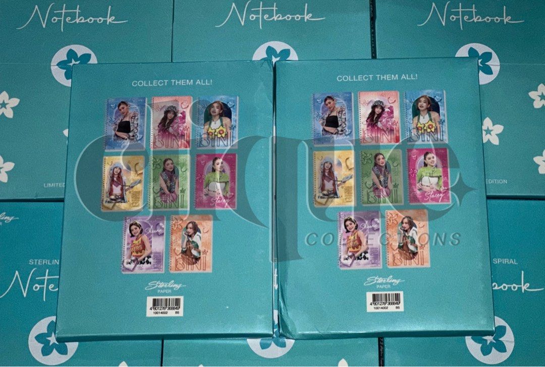 BINI STERLING LIMITED EDITION NOTEBOOKS (Category: Stationery & School Supplies) located in Manila. Submitted by cliquecollections (Listing ID 1408737147, Image 1). Description: BINI OFFICIAL STERLING PHOTOCARDS Y2K NOTEBOOK ✅✅ AIAH ✅✅ MIKHA ✅✅ MALOI ✅✅ COLET ✅✅ JHOANNA ✅✅ STACEY ✅❌ SHEENA ✅✅ GWEN BINI BLOOMS NOTEBOOK ✅❌ AIAH ✅❌ MIKHA ✅❌ MALOI ✅❌ COLET ✅❌ JHOANNA ✅❌ STACEY ❌❌ SHEENA ✅❌ GWEN • SOME OF THE PACKAGING ARE DAMAGED DURING IN TRANSIT [B