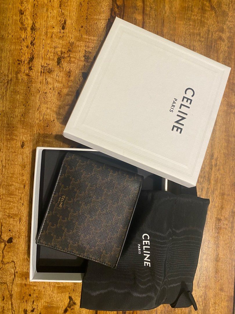 Celine Triomphe Bi-Fold Wallet (Category: Luxury Bags & Wallets) located in Manila. Submitted by rockyd.ocean (Listing ID 1408706694, Image 1). Description: Celine Bi-fold wallet Triomphe Canvas Includes: Dust Bag Box Description: Brand new 18k.