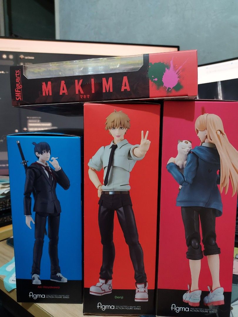 Chainsaw man set (figma shf) (Category: Figurines & Statues) located in Imus. Submitted by codemafia (Listing ID 1408777546, Image 2). Description: BIB in mint condition figma power figma denji figma aki shf makima take all.set only please..