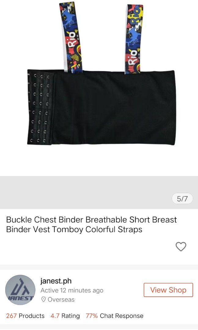 Chest Binder (Category: Undergarments & Loungewear) located in Villasis. Submitted by vaaaaalee (Listing ID 1408725177, Image 3). Description: Buckle Chest Binder Bust Size- 33-35 inch NEVER USED Large nakalagay pero I feel medium sized to.. pwede rin sa small for everyday wear...
