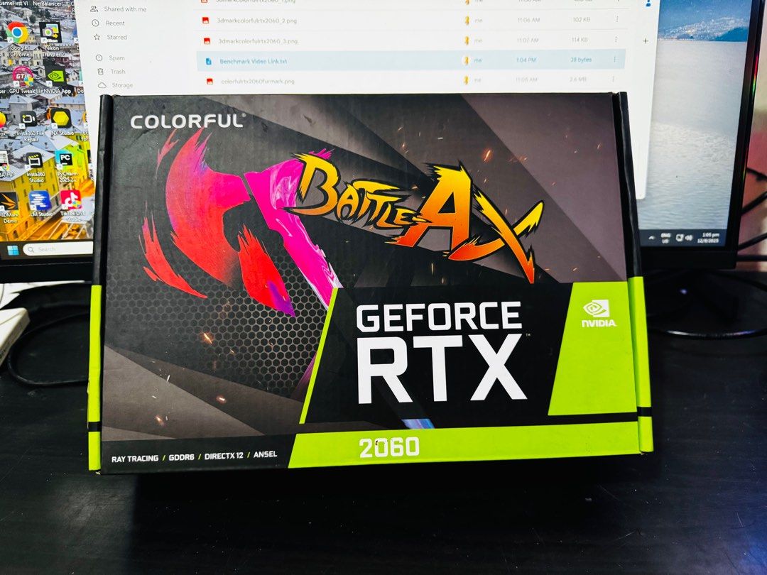 Colorful GeForce RTX 2060 BattleAx (Category: Computer Parts) located in General Santos City (Dadiangas). Submitted by markestrada1995 (Listing ID 1408740372, Image 1). Description: No Issues Good Temps Benchmarks : https://drive.google.com/drive/folders/1A524M-0HBhN2DCctwBd5uXyujzBMQfrP .