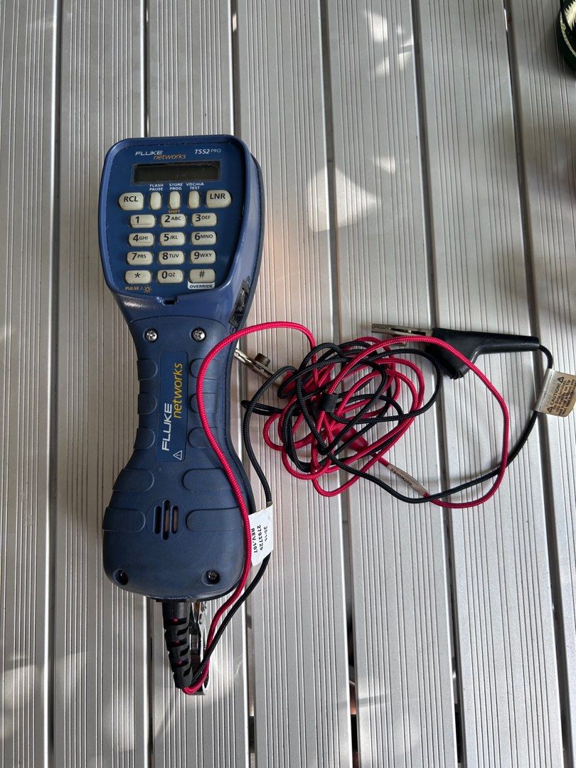 Fluke Networks TS52 Pro Telephone Test Set (Category: Everything Else Others) located in Manila. Submitted by wolfdown (Listing ID 1408710787, Image 1). Description: - Fluke Networks TS52 Pro Telephone Test Set - Keypad and speaker for easy use - Multiple testing functions - Comes with red and black wire with alligator clip - Durable blue and yellow design - Model: TS52 Pro.