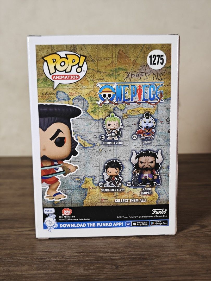 Funko Pop! Animation One Piece - Oden #1275 (Category: Designer & Blind Box Toys) located in Manila. Submitted by dajhernandez (Listing ID 1408806178, Image 3). Description: ✅ Free used Boss protector ✅ Toystop Collectible Exclusive (Wondercon) with silica gel inside ✅ Comes in its original box. ✅ NOOB ✅ MOP: Maya,Gcash or BDO RFS: Doubles.