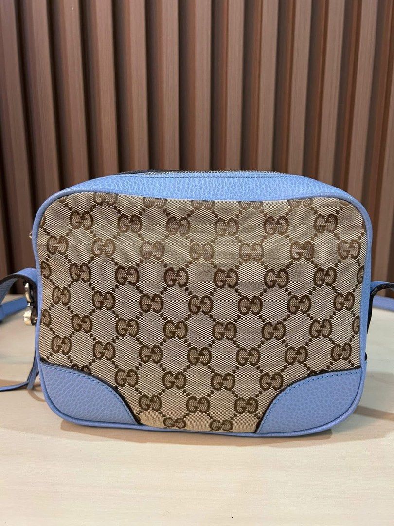 GG Bree Camera Bag (Category: Luxury Bags & Wallets) located in Manila. Submitted by bagislifeshop (Listing ID 1408832944, Image 2). Description: ☑️Available in Pampanga ✅Condition: 8.8/10 ✅Colour: Ebony/ blue ✅Material: Canvas ✅Dimension: 6.3” L x 8.7” W x 3” D ✅Inclusion: Dustbag and booklet .