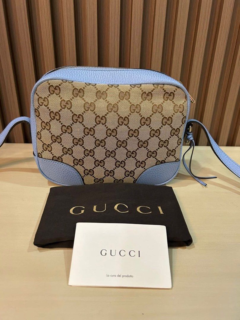 GG Bree Camera Bag (Category: Luxury Bags & Wallets) located in Manila. Submitted by bagislifeshop (Listing ID 1408832944, Image 1). Description: ☑️Available in Pampanga ✅Condition: 8.8/10 ✅Colour: Ebony/ blue ✅Material: Canvas ✅Dimension: 6.3” L x 8.7” W x 3” D ✅Inclusion: Dustbag and booklet .