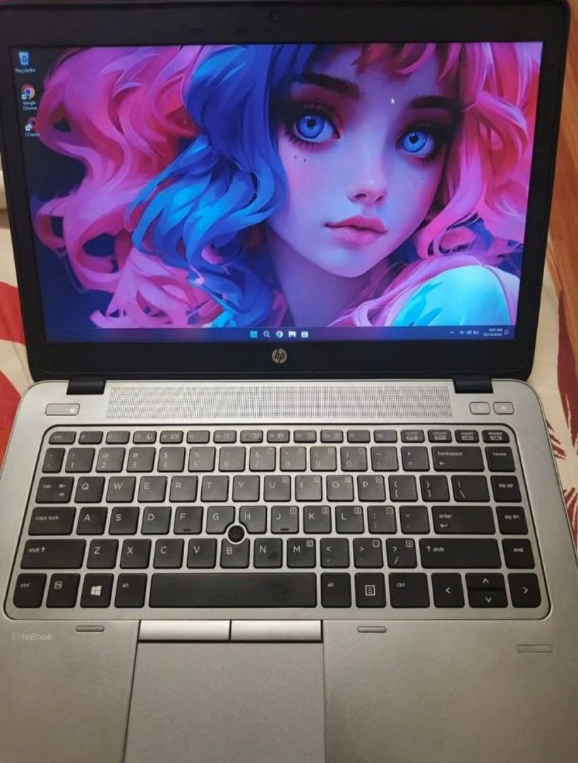 HP EliteBook Laptop (Category: Laptops & Notebooks) located in Quezon City. Submitted by gadgetsun (Listing ID 1408708189, Image 1). Description: - HP EliteBook laptop - Silver finish - Full keyboard and touchpad - Webcam included - Good working condition - Colorful display ***HP EliteBook 745 G2: Ready for use. Features an AMD A8 PRO 2.20GHz Quad-Core CPU, 4GB RAM, 128GB SSD, 14-inch LED display, webcam, Wi-Fi capabilities, and 3D functionality.