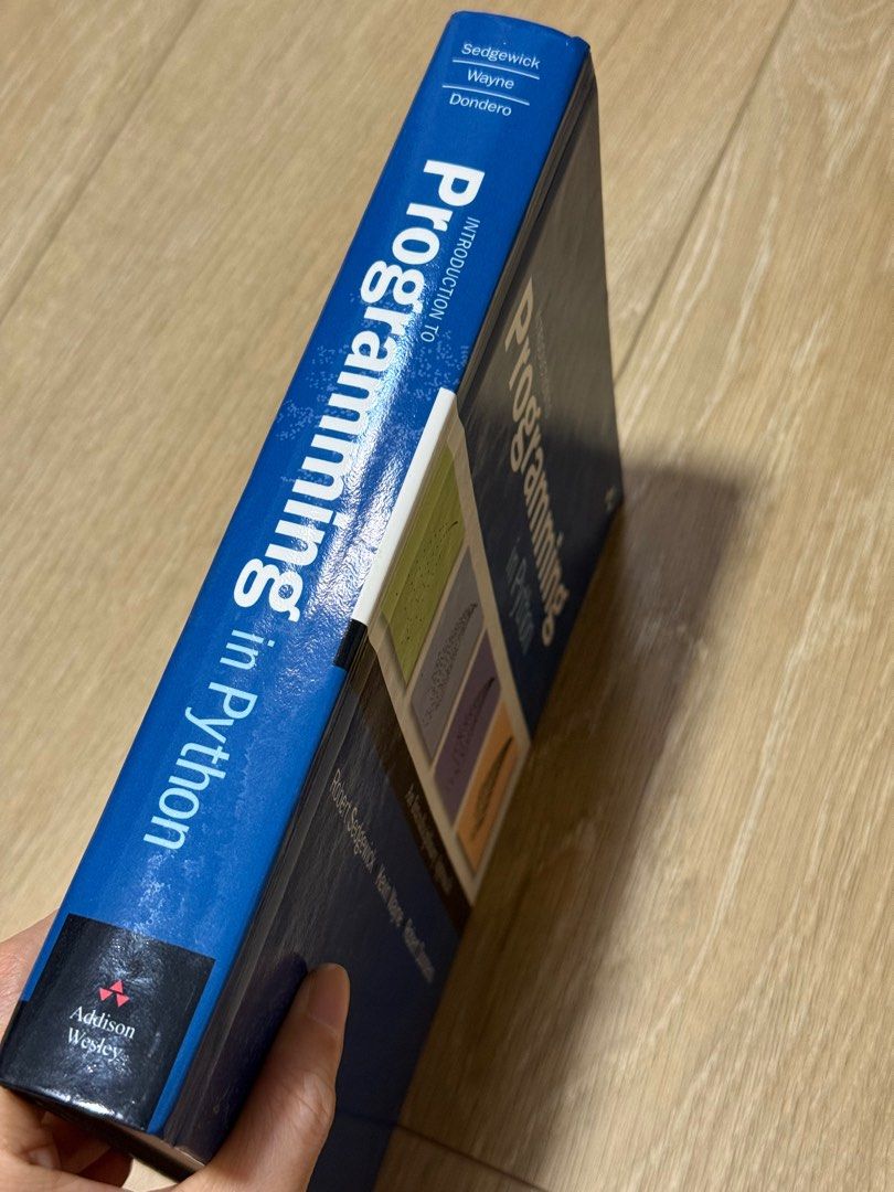 Introduction to Programming in Python Textbook (Category: Textbooks) located in Singapore. Submitted by gingerbeer123 (Listing ID 1408880617, Image 10). Description: Hardcover, bought $109, never used.. pristine condition. Meet Tampines West MRT station to pay and collect. Introduction to Programming in Python (4th Edition). - Perfect for Python beginners. - Covers basic programming concepts, object-oriented programming, and data structures..