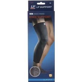 LP Support Knee Support - Black - Size L (Category: Braces, Support & Protection) located in Cavite. Submitted by jazz.shop (Listing ID 1408756886, Image 3). Description: LP Support knee support in black. It is an elastic knee support. The product is designed to provide support and compression to the knee. The images show the product itself and its packaging..