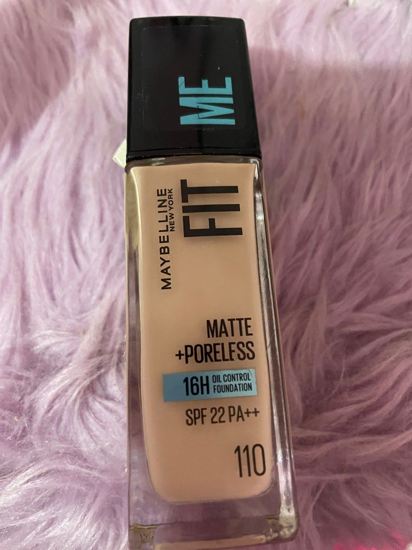 Maybelline Fit Me Matte + Poreless Foundation - 110 (Category: Makeup) located in Manila. Submitted by CamzPrelovedItems (Listing ID 1408784321, Image 1). Description: Authentic - Maybelline Fit Me Matte + Poreless Foundation (Shade 110) - 16-hour oil control - SPF 22 PA++ protection - Matte finish - Minimizes the appearance of pores - For a smooth and flawless complexion Used twice, like new almost full. .