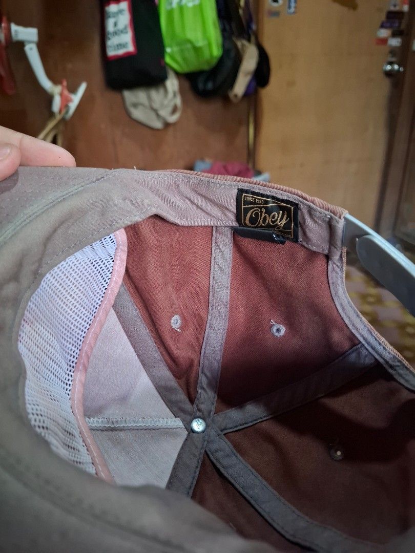 Obey Cap (Category: Caps & Hats) located in Victorias. Submitted by doc_keith (Listing ID 1408699955, Image 3). Description: - Obey brown cap - Features Obey logo - Snapback closure - Material: 100% cotton - One size fits all - Made in Vietnam.