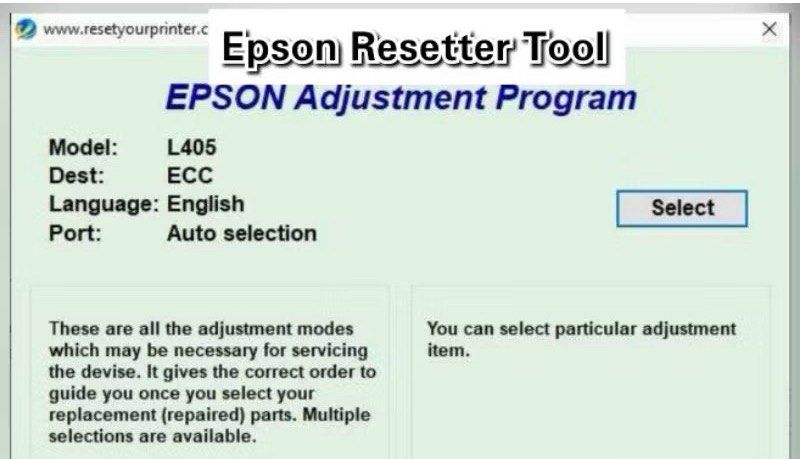 Resetter for Epson L405 Printer (Category: Software) located in Quezon City. Submitted by gritxfaith (Listing ID 1408833495, Image 1). Description: Resetter for Epson L405 Printer Files will be sent online after payment via google drive. Lifetime use..