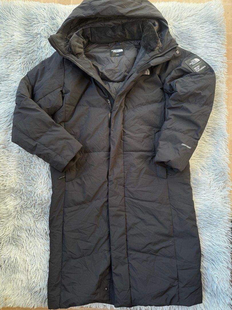 The North Face Long Down Jacket Black (Category: Coats, Jackets and Outerwear) located in Legazpi City. Submitted by tiny0509 (Listing ID 1408761119, Image 1). Description: Black The North Face long down jacket. Features a hood, DryVent technology, and RDS (Responsible Down Standard) certification. Size S/SG. Includes a zip closure and multiple pockets. Perfect for cold weather. Made with 100% polyester. 22x40 dimention may best fit to large.