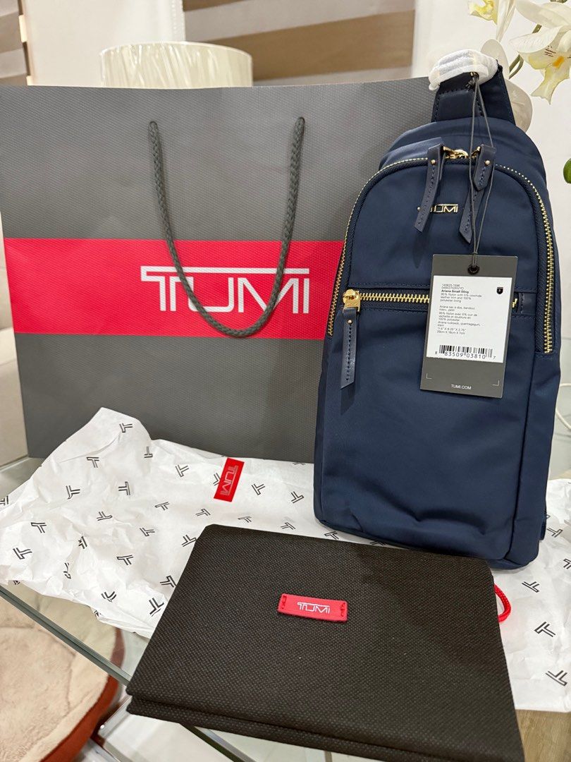 Tumi Ariana Sling (Category: Luxury Bags & Wallets) located in Dasmarinas. Submitted by mianed (Listing ID 1408728702, Image 2). Description: Tumi Ariana Sling Travel bag Like new and complete inclusion (gift cover and dust bag included) plus paper bag Bought in Thailand Guaranteed Authentic .