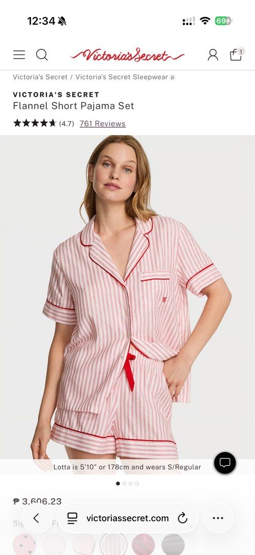 Victoria Secret Pajama (Category: Undergarments & Loungewear) located in Manila. Submitted by pamgy.manila (Listing ID 1408865229, Image 2). Description: XL sizes Nice for gifting. Bought the wrong size. 4k - modal (pink stripes, black dotted - both still sealed) 3.5k flannel (red stripes, already opened it to check the size).