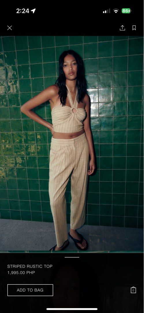 Zara top (Category: Blouses) located in Quezon City. Submitted by mdlrrr (Listing ID 1408843590, Image 2). Description: Love how flattering this top is! 🫶🏻 fits 32-34” bust Rfs: Hard to let go but currently decluttering my closer.