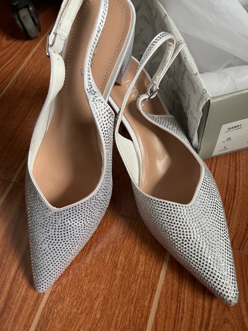 Alberto Silver Block Heels Bridal Shoes (Category: Heels) located in San Isidro. Submitted by berryza (Listing ID 1348650574, Image 3). Description: Selling my bridal shoes/sandals (Alberto shoes and So Fab Bernard Heel Sandals) 🌸 Details: Alberto shoes 🌸 size: 39 🌸color: silver 🌸 3” heels 🌸 slingback 🌸 No issue, all stones intact 🌸 Used at reception only, still in perfect condition 💰selling for 1.5k RFS: Served its purpose and no storage