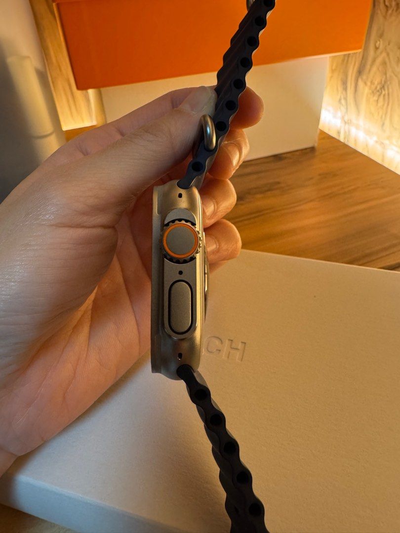 Apple Watch Ultra2 (Category: Luxury Watches) located in Pasig City. Submitted by joy_b_ (Listing ID 1350682688, Image 3). Description: Please read carefully Apple Watch Ultra2 - complete with box and charger - no scratches on the side of the watch - with hairline scratch on the screen of the watch but not noticeable - if you can see in the photo, the back part has some scratches and crack - the watch is fully functioning and does not have any is