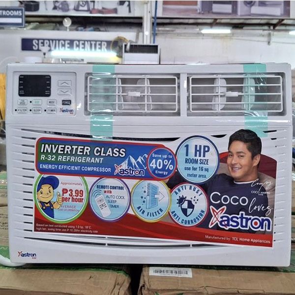 Astron Aircon Window Type TC- (Category: Air Conditioning and Heating) located in Paranaque City. Submitted by ivy69425 (Listing ID 1350609926, Image 1). Description: Brand: Astron Model: TC-L100RE Voltage: 220v Capacity: 9360Kj/h Current: 3.9A Rated Current 5.0A Power Input: 881w Rated Power Input: 1200w Dimension: L 46.8 x W 39.7 x H 33.3 cm Cooling Area: 18 to 22 sq. m.