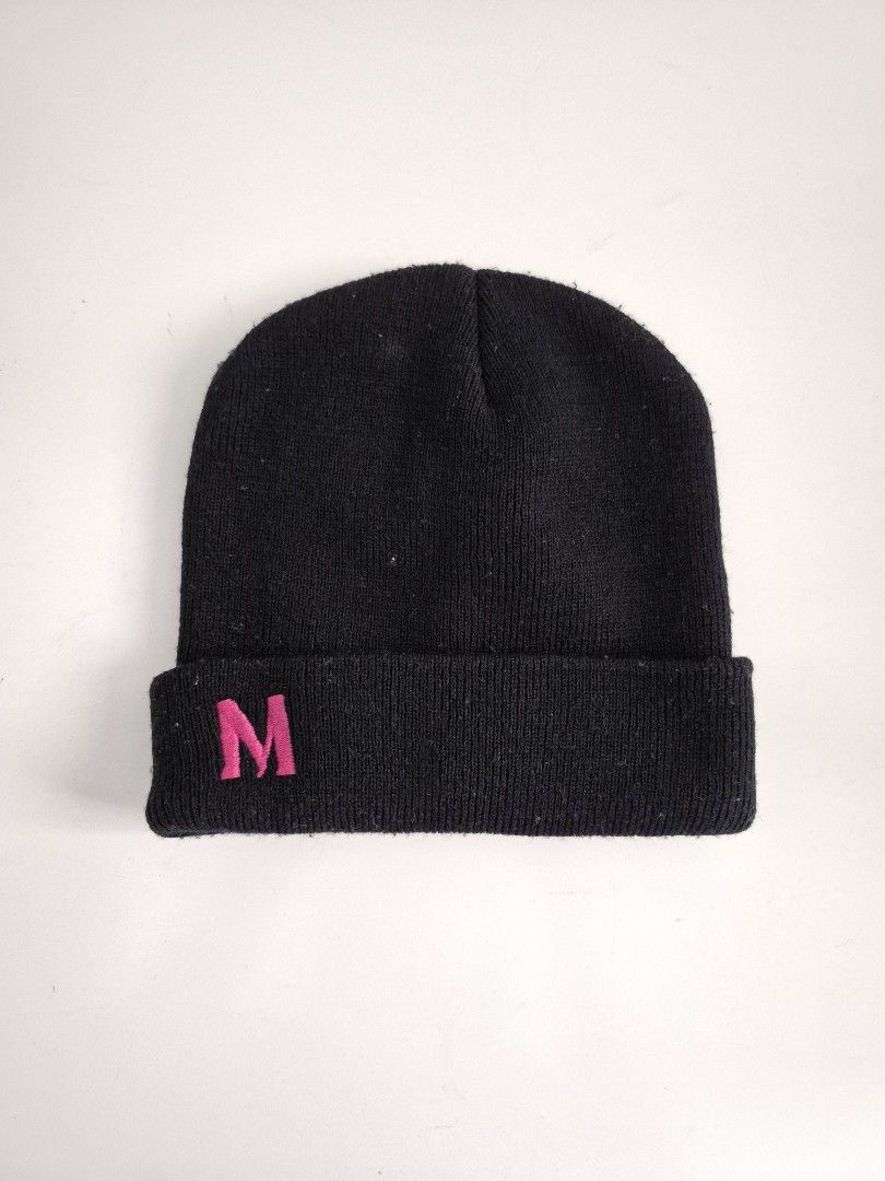 Black Beanie with Embroidered Initial (Category: Hats & Beanies) located in Quezon City. Submitted by akcstuff (Listing ID 1350592699, Image 1). Description: Black beanie with embroidered initial "M".