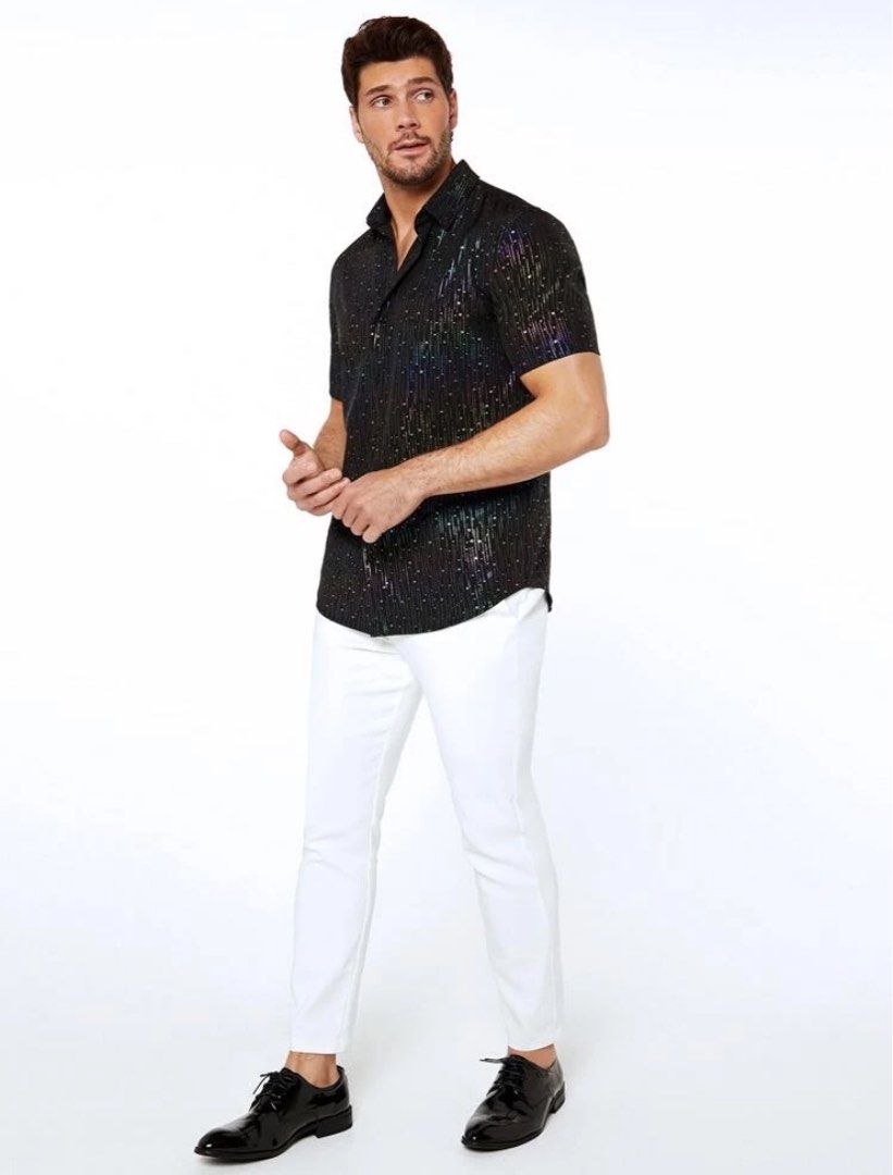 Black shirt ombre Large (Category: Formal Shirts) located in Quezon City. Submitted by zhellar (Listing ID 1350580899, Image 3). Description: never been used shirt for men original price 600php. bagsak presyo na po for decluterring and wrong size naka stock lang sa bahay.