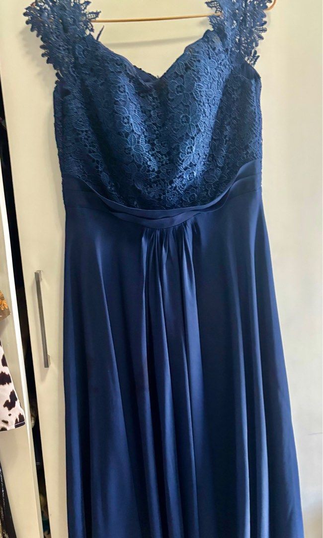 Blue Gown (Category: Evening dresses & gowns) located in Pasig City. Submitted by aac2021 (Listing ID 1350594534, Image 2). Description: RFS: decluttering (with minor flaw) Bustline: 34-36” Waistline: 31” Length : 52” .