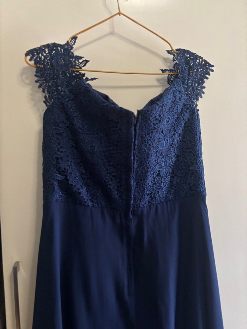 Blue Gown (Category: Evening dresses & gowns) located in Pasig City. Submitted by aac2021 (Listing ID 1350594534, Image 3). Description: RFS: decluttering (with minor flaw) Bustline: 34-36” Waistline: 31” Length : 52” .
